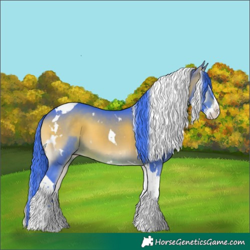 Horse Color:Watercolor White Spotted Bay Onyx Splash Tobiano 