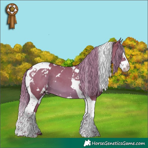 Horse Color:Watercolor White Spotted Chestnut Splash Tobiano 