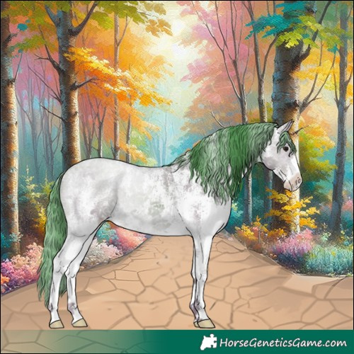 Horse Color:Powder White Watercolor White Spotted Classic Champagne 