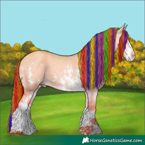 Horse Color:Painted Gold Champagne Dun Sabino 