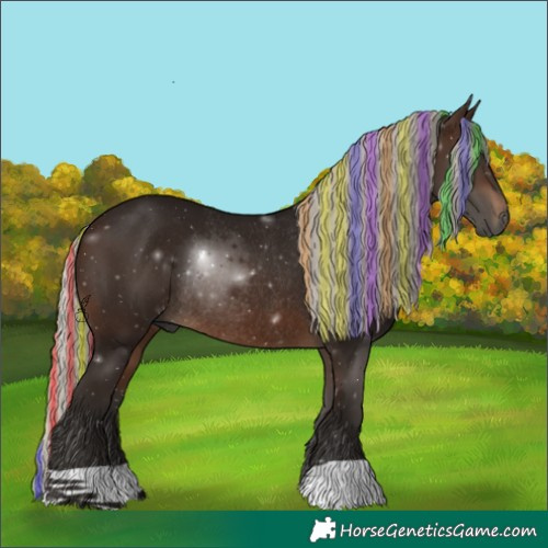 Horse Color:Gray Painted Silver Bay Rabicano 