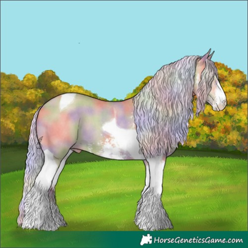Horse Color:Nacre Silver Amber Champagne Sabino Tobiano 