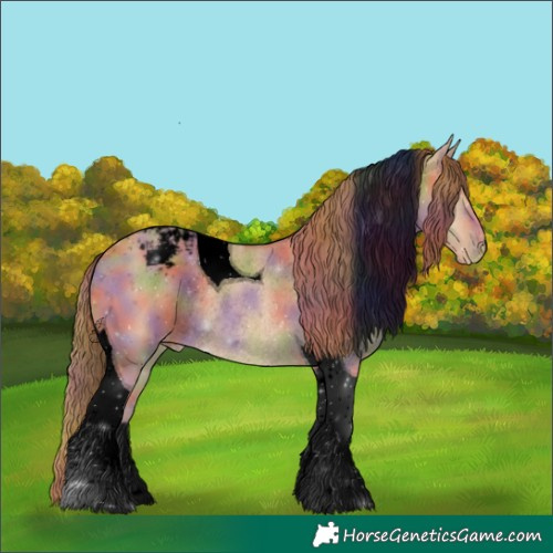 Horse Color:Void Nacre Red Dun Tobiano Snowcap Rabicano 