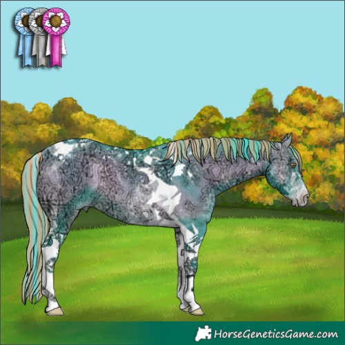 Horse Color:Painted Watercolor Brown Chinchilla Ice Onyx Tobiano 