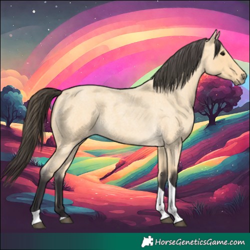 Horse Color:Buckskin Roan Tobiano 