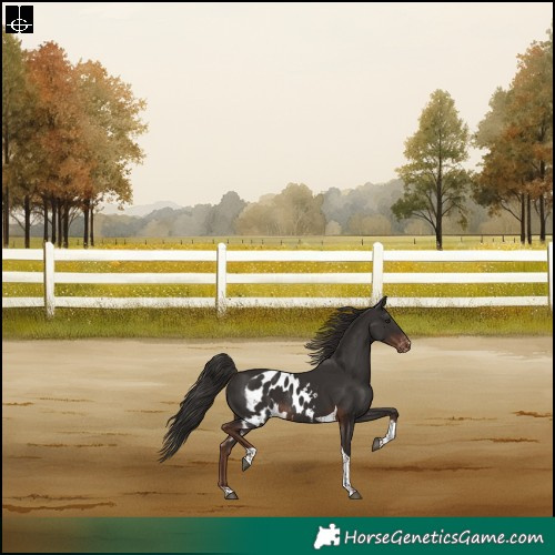 Horse Color:Liver Chestnut Tobiano Skewed LP Spotted Rabicano 