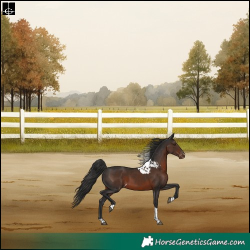 Horse Color:Liver Chestnut Tobiano Skewed LP Spotted Rabicano 