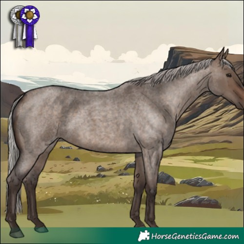 Horse Color:Silver Brown Roan Dun 
