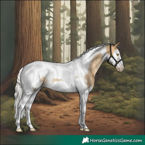 Horse Color:Silver Buckskin Dun Splash Tobiano Frame Varnish Rabicano 