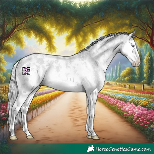Horse Color:Silver Bay Chinchilla Dun Sabino Splash 