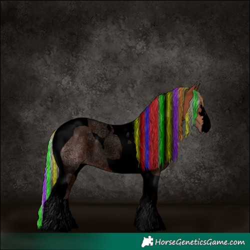 Horse Color:Void Painted Silver Brown Ice Tobiano 