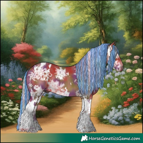 Horse Color:Painted Nacre White Spotted Silver Black Ice Tobiano 