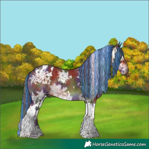 Horse Color:Painted Nacre White Spotted Liver Chestnut Ice Tobiano 