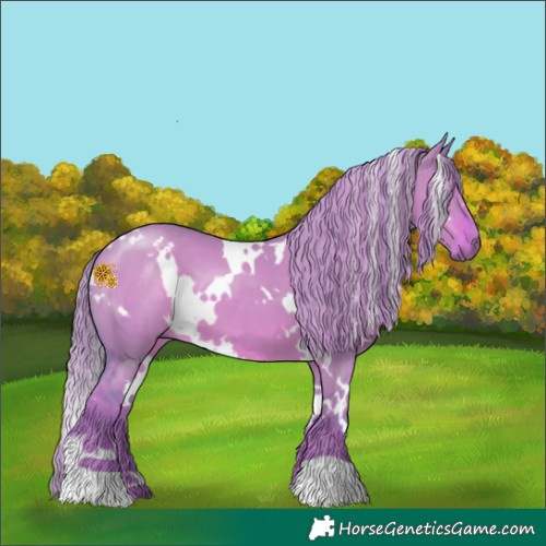 Horse Color:Watercolor White Spotted Liver Red Dun