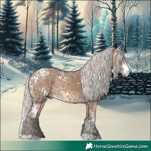 Horse Color:White Spotted Silver Buckskin Ice Sabino Rabicano 