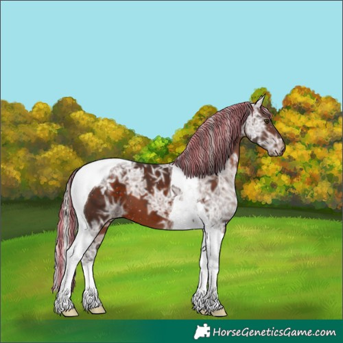 Horse Color:Painted Silver Brown Ice Tobiano 