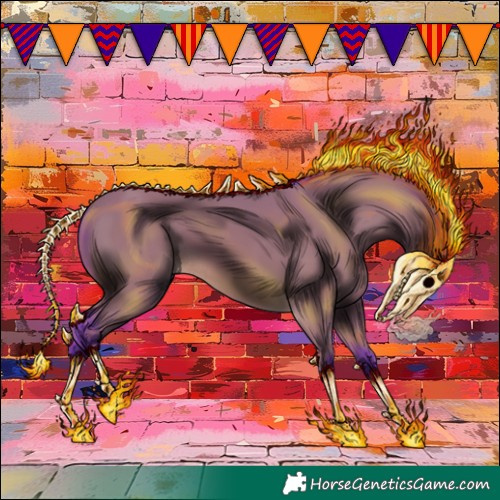 Horse Color:Watercolor Bay Rabicano