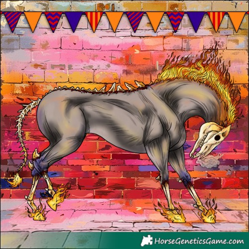 Horse Color:Watercolor Bay Rabicano 