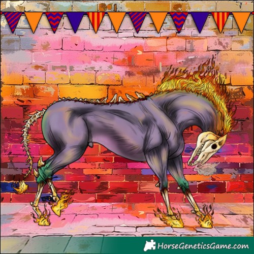 Horse Color:Watercolor Bay Rabicano 