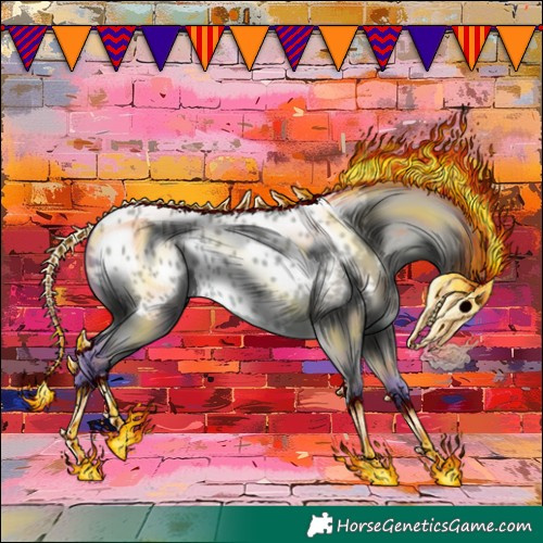 Horse Color:Watercolor Silver Bay Near Leopard 