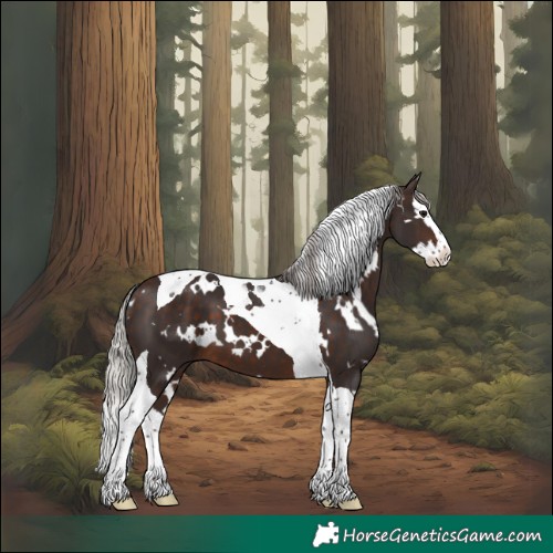 Horse Color:White Spotted Silver Brown Splash Tobiano 