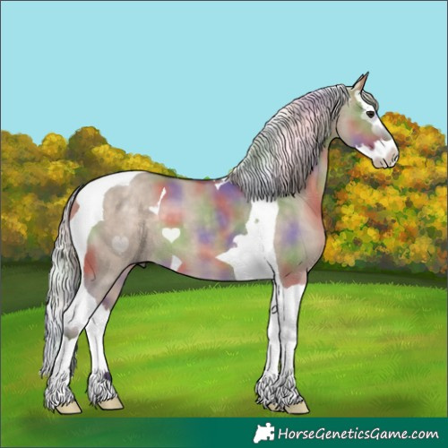 Horse Color:Nacre Silver Brown Dun Splash Tobiano 