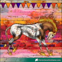 Horse Color:Bay Tobiano Near Leopard