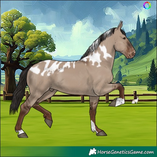 Horse Color:Liver Red Dun Skewed Appaloosa 