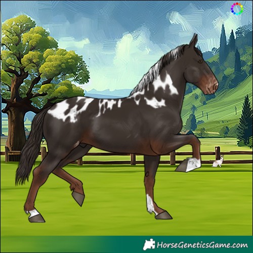 Horse Color:Liver Chestnut Skewed Appaloosa 