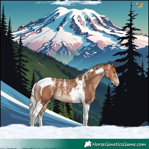 Horse Color:Powder White Silver Bay Tobiano