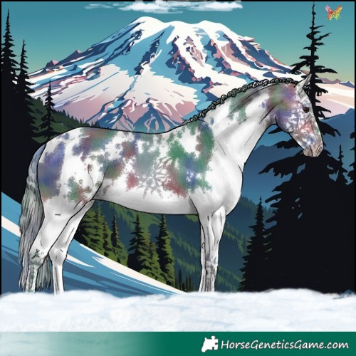 Horse Color:Nacre Watercolor White Spotted Bay Splash