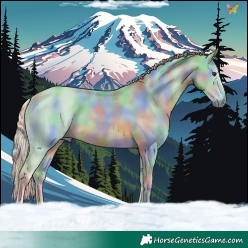 Horse Color:Nacre Watercolor Chocolate Palomino Rabicano