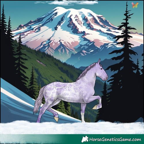 Horse Color:Watercolor Silver Grullo Ice Rabicano