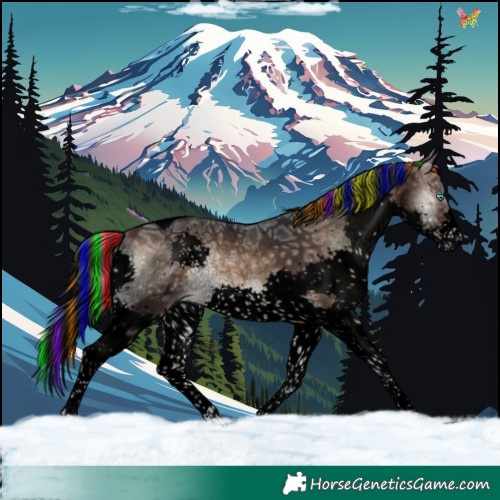 Horse Color:Void Painted Brown Ice Onyx Splash Tobiano 