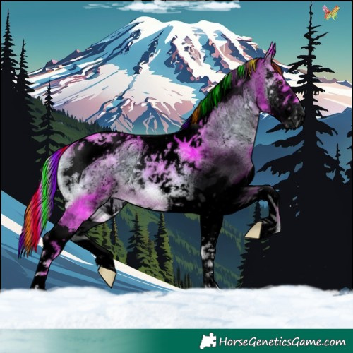 Horse Color:Void Painted Watercolor Liver Red Onyx Ice Splash Tobiano 