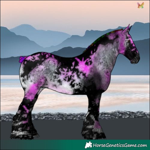 Horse Color:Void Painted Watercolor Liver Red Onyx Ice Splash Tobiano 