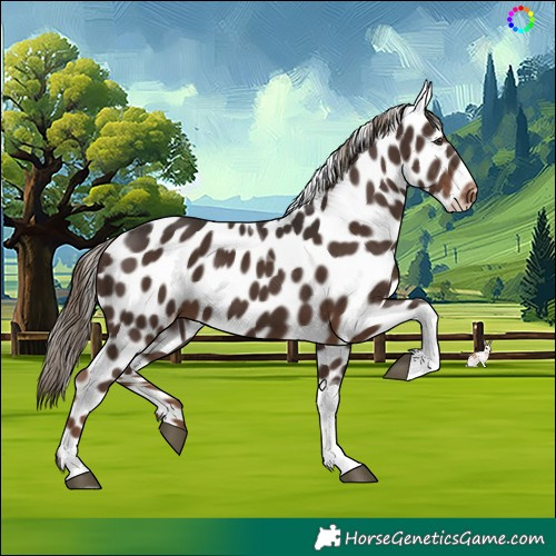 Horse Color:Liver Chestnut Tobiano Skewed LP Spotted 
