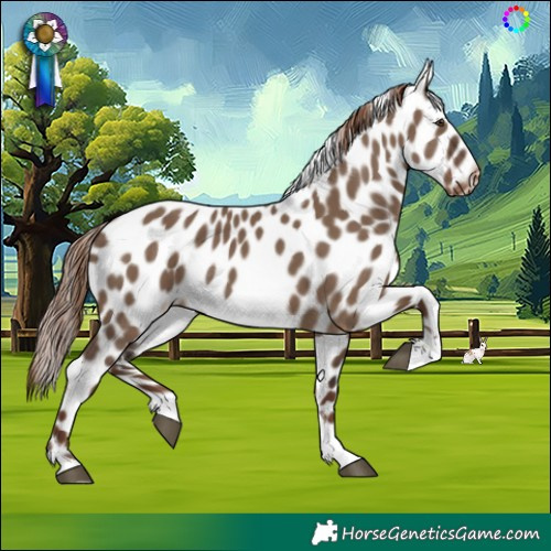 Horse Color:Liver Red Dun Tobiano Skewed LP Spotted