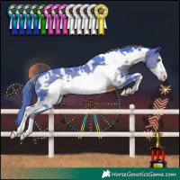 Horse Color:Watercolor White Spotted Liver Chestnut Frame Rabicano