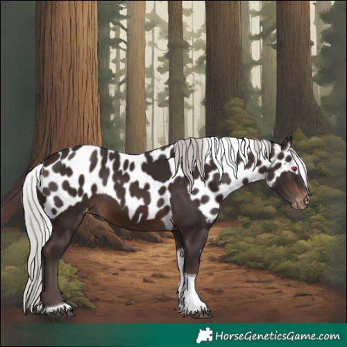 Horse Color:Silver Brown Tobiano Skewed Appaloosa Rabicano