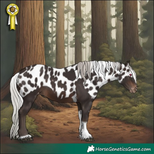 Horse Color:Silver Brown Tobiano Skewed LP Spotted Rabicano