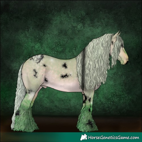Horse Color:Void Watercolor White Spotted Silver Brown Dun Varnish 