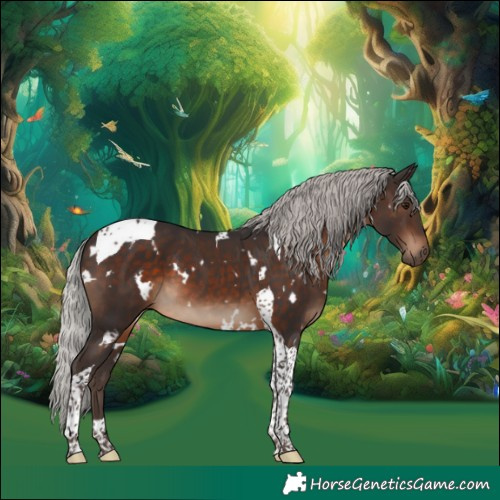 Horse Color:White Spotted Silver Brown Tobiano 