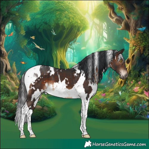 Horse Color:White Spotted Brown Tobiano 