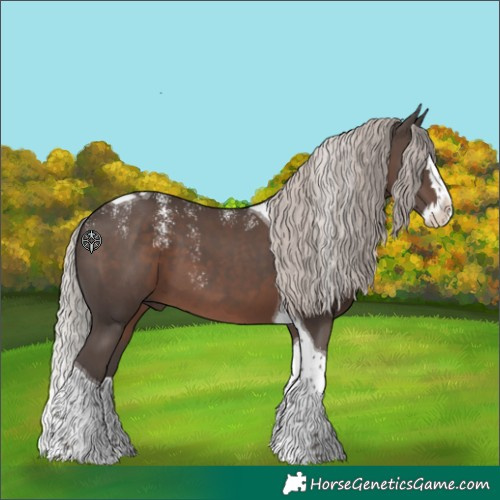 Horse Color:Powder White Silver Black Splash Tobiano 