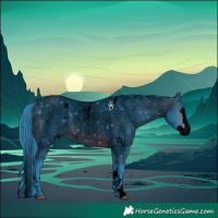 Horse Color:Powder White Void Watercolor Brown Roan Splash 