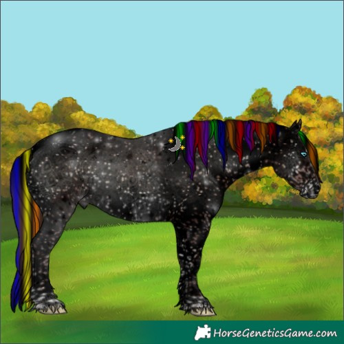 Horse Color:Void Painted Chocolate Brown Ice Onyx Sabino Splash Brindle 
