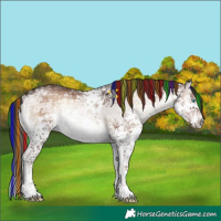Horse Color:Painted White Spotted Liver Red Onyx Ice Splash Tobiano Brindle 