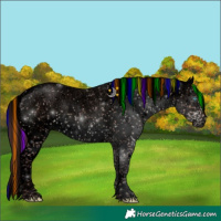 Horse Color:Void Painted Chocolate Brown Ice Dun Sabino Splash Brindle 