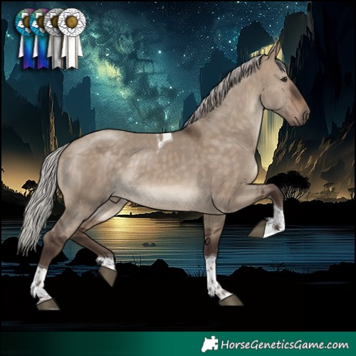Horse Color:Silver Brown Dun Tobiano 